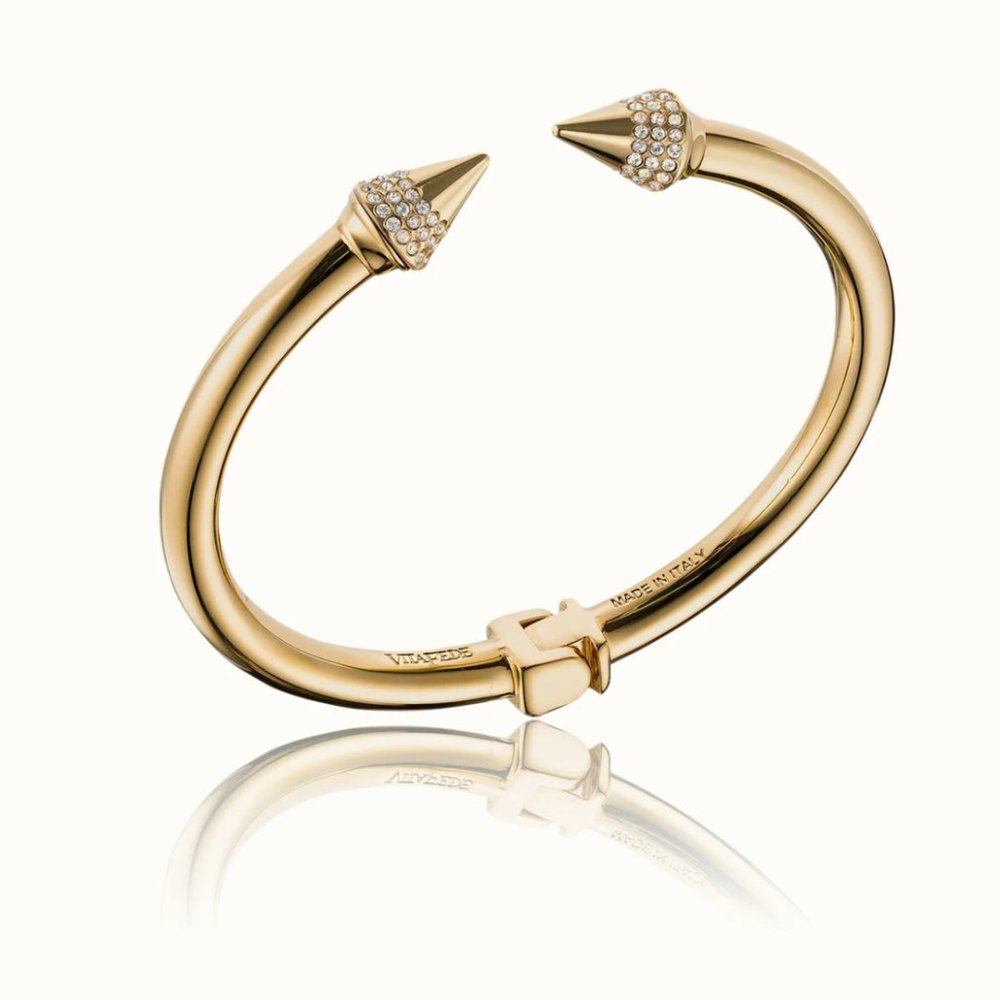 gold vita fede mini titan crystal bracelet cuff